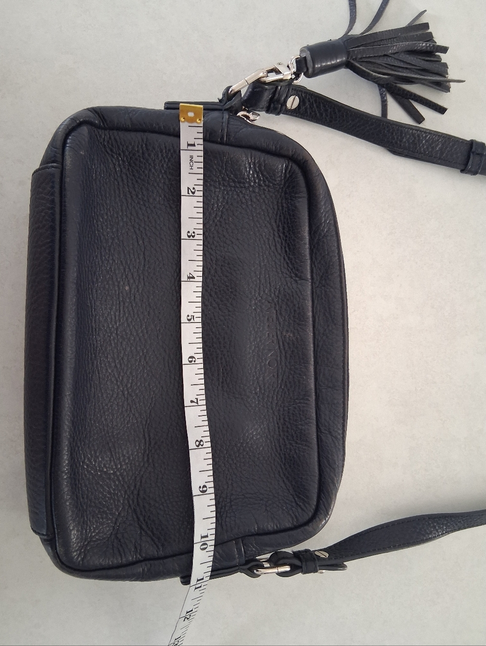 Atelier Noir By RUDSAK'S House Brand/ 100% Leather Crossbody Bag/ Navy Exterior - Picture 14 of 16